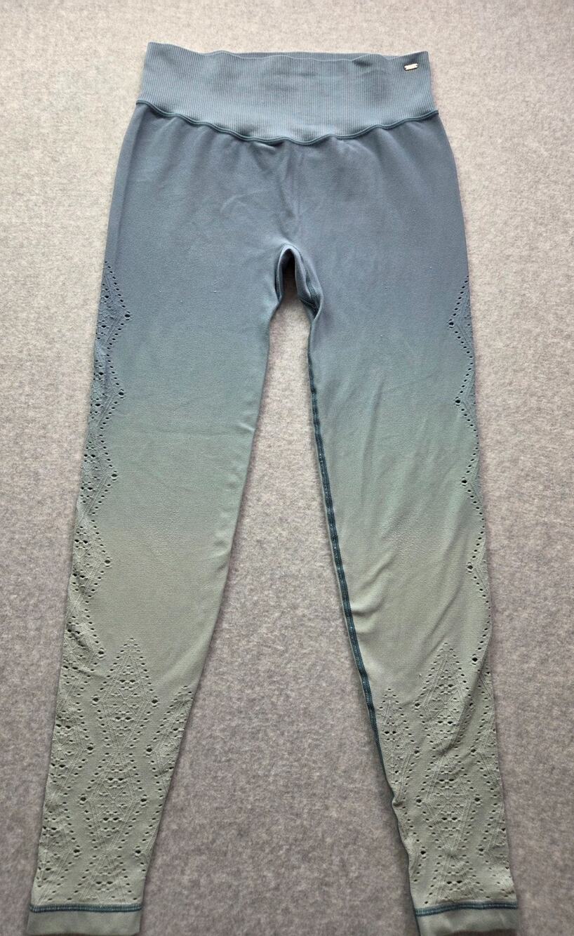 PINK Victoria's Secret Active Seamless Ombre Lasercut Leggings Blue Mint Medium